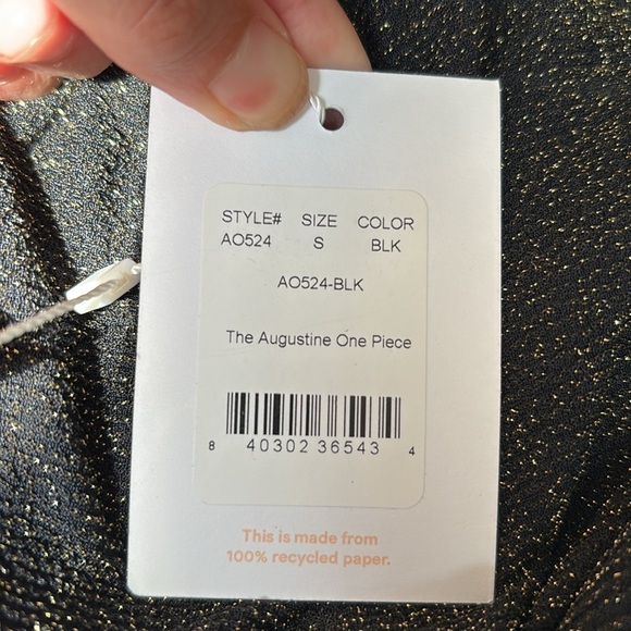 Andie The Augustine One Piece Swimsuit Metallic Black Size S NWT - Picture 3 of 7